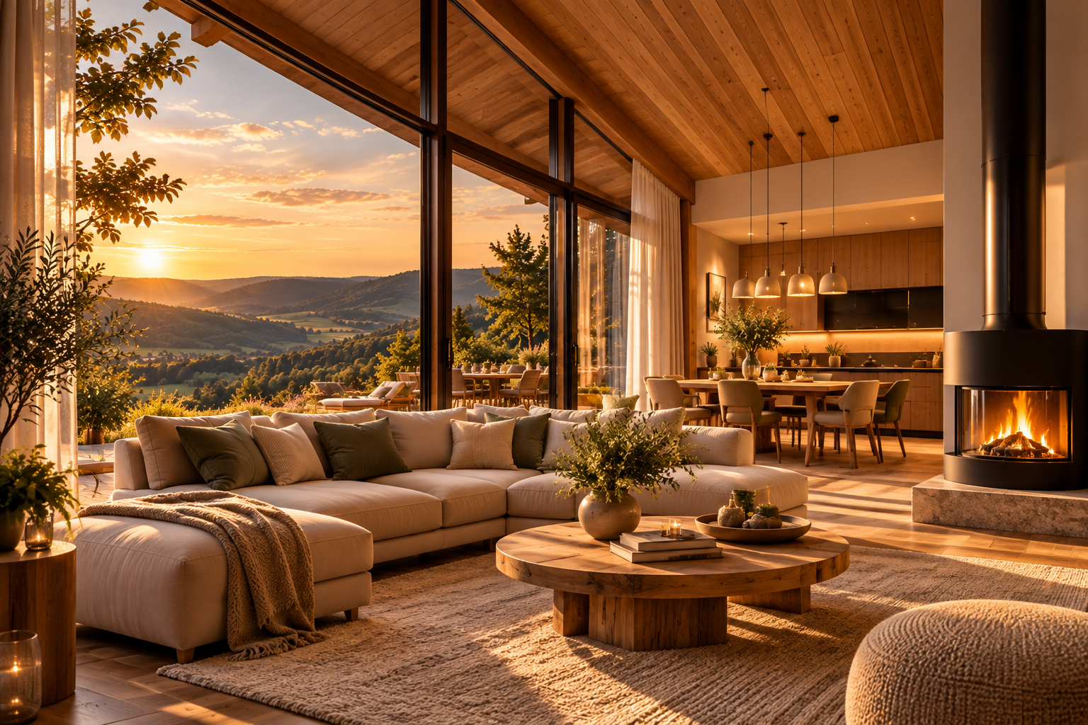 Warmer Chalet-Innenraum